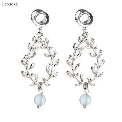 Leosoxs 2 buc. Bijuterii piercing pentru ureche cu frunze goale geometrice, stil nou, lung de grâu