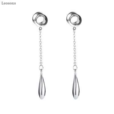 Leosoxs 2 bucăți versiune coreeană de bijuterii piercing la ureche cu personalitate simplă și lungă.