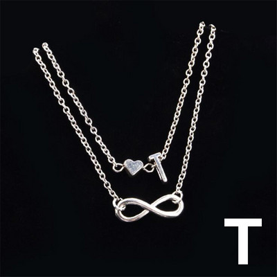 Boho kezdeti bokalánc szív Infinity ezüst színű boka karkötő lábon lánc 26 betűs bokaláncok női boka strand láb ékszerek