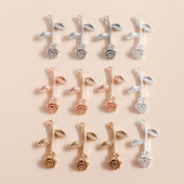 8 bucăți de patru culori lungi, flori de trandafir, pandantive, brelocuri pentru fabricarea de brățări, coliere, bijuterii lucrate manual