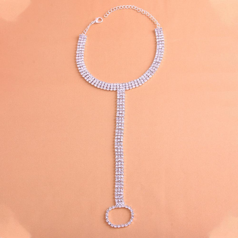 Ținuta StoneFans Brățări elastice pentru gleznă Bijuterii Mănuși boeme Inele cu strasuri pentru degetele de la picioare Accesorii pentru femei Bijuterii