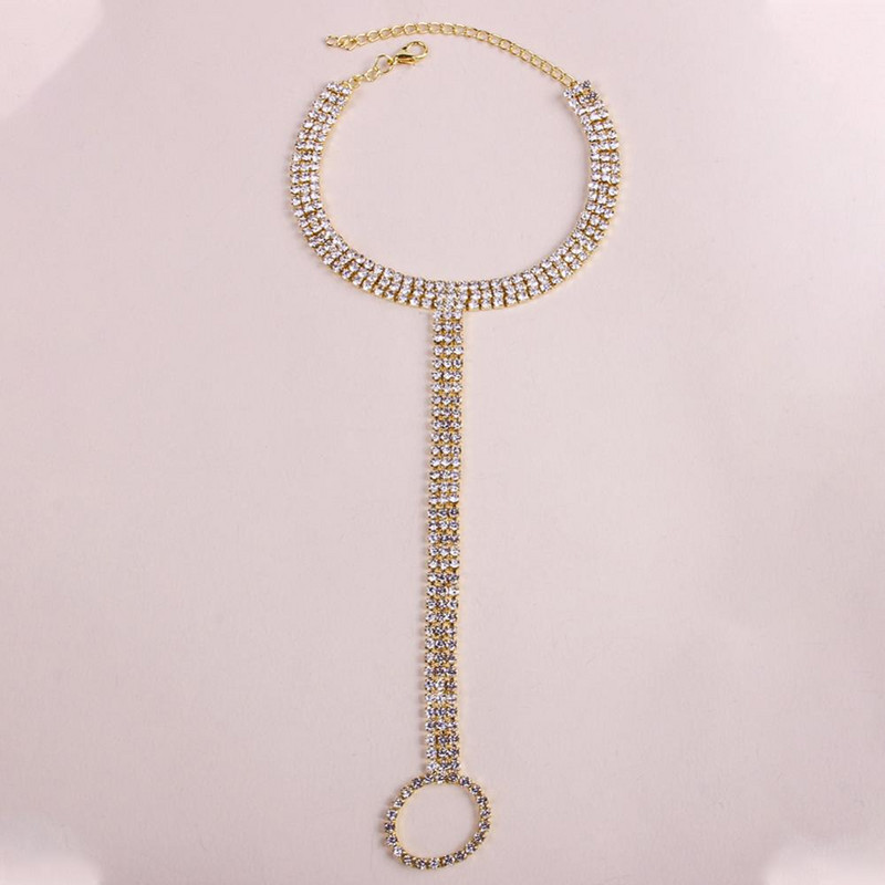 Ținuta StoneFans Brățări elastice pentru gleznă Bijuterii Mănuși boeme Inele cu strasuri pentru degetele de la picioare Accesorii pentru femei Bijuterii