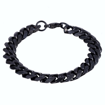 Brățară de gleznă solidă din oțel inoxidabil de 11 inch 3-11 mm Curb Link cubanez Negru auriu Culoare argintie Metal Punk Bijuterii casual