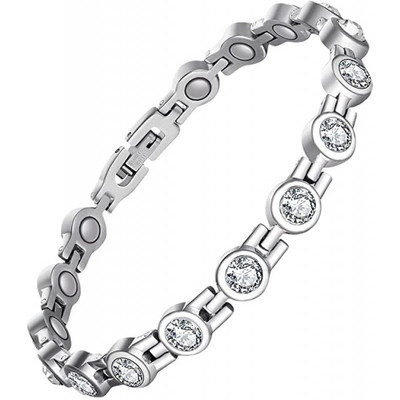 Artrito sveika terapija Energija Holograma Germanio vario spalvos kulkšnys Magnetinės krištolinės apyrankės moterims Kalnų krištolo papuošalai