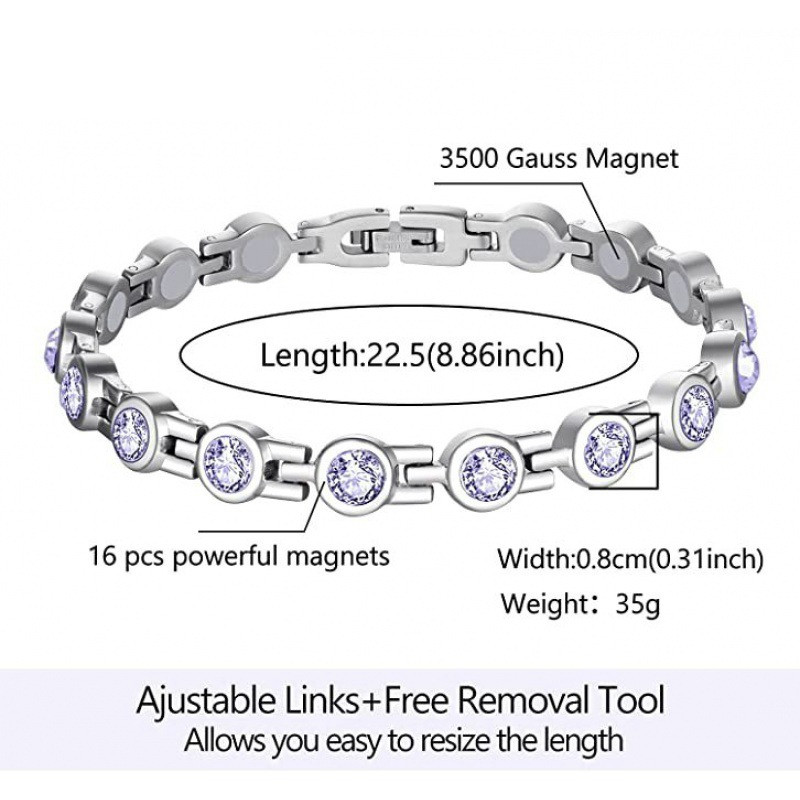 Artrito sveika terapija Energija Holograma Germanio vario spalvos kulkšnys Magnetinės krištolinės apyrankės moterims Kalnų krištolo papuošalai