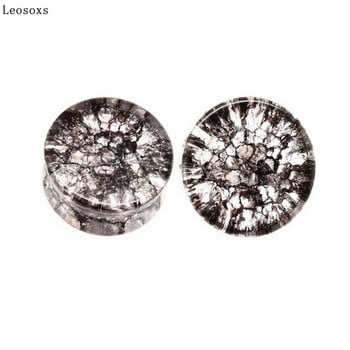 Leosoxs 2 Pcs 8-25mm Popcorn Earrings Plugs and Tunnels Earrings Double Horn Εξαιρετικό διάτρητο σώμα