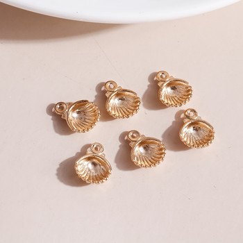 80 τμχ/παρτίδα 10*12mm Trendy Metal Gold Color Shell Charms Μενταγιόν για DIY Making Earrings Κολιέ Ευρήματα κοσμημάτων