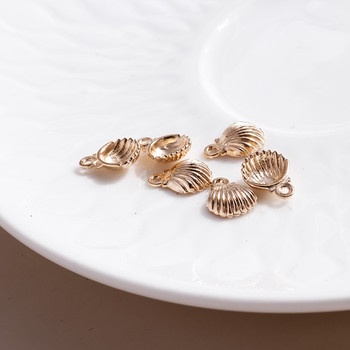 80 τμχ/παρτίδα 10*12mm Trendy Metal Gold Color Shell Charms Μενταγιόν για DIY Making Earrings Κολιέ Ευρήματα κοσμημάτων