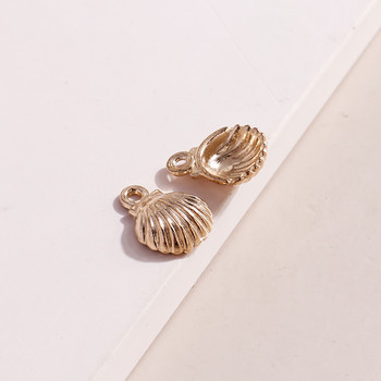 80 τμχ/παρτίδα 10*12mm Trendy Metal Gold Color Shell Charms Μενταγιόν για DIY Making Earrings Κολιέ Ευρήματα κοσμημάτων