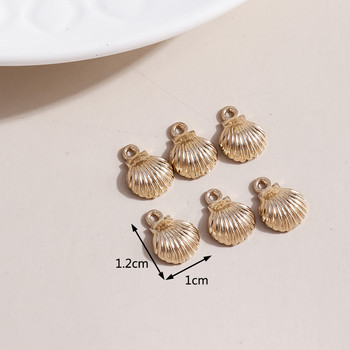 80 τμχ/παρτίδα 10*12mm Trendy Metal Gold Color Shell Charms Μενταγιόν για DIY Making Earrings Κολιέ Ευρήματα κοσμημάτων