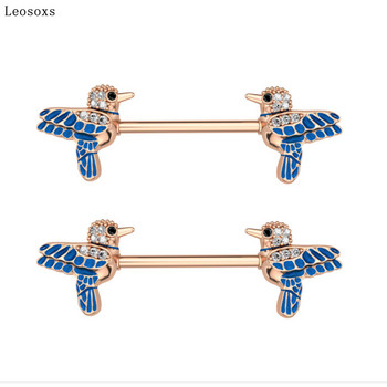 Leosoxs 2 τμχ Hot Sale Swallow Zircon Inox Stain Ring Pin Type Industrial Barbell Body Piercing Jewelry