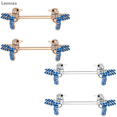 Leosoxs 2 buc. Oferte fierbinte înghițitură zirconiu din oțel inoxidabil piept inel tip pin industrial barbell body piercing bijuterii