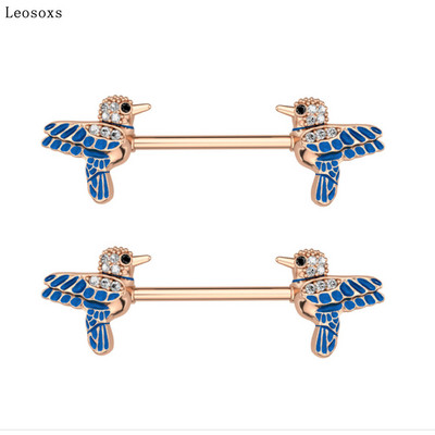 Leosoxs 2 buc. Oferte fierbinte înghițitură zirconiu din oțel inoxidabil piept inel tip pin industrial barbell body piercing bijuterii