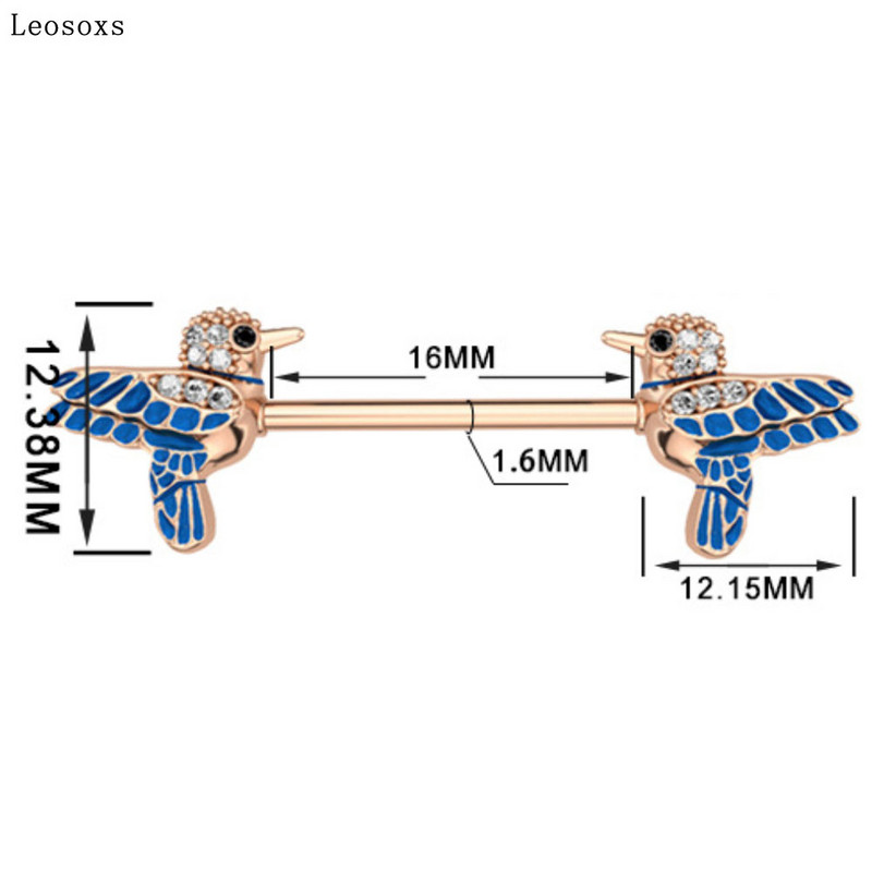 Leosoxs 2 buc. Oferte fierbinte înghițitură zirconiu din oțel inoxidabil piept inel tip pin industrial barbell body piercing bijuterii