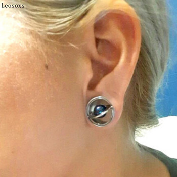 Leosoxs 2 τμχ/παρτίδα Ανοξείδωτο ατσάλι Planet Ear Gauges Εσωτερικά με σπείρωμα Ear Tunnel Earring Expander Piercings Body Jewelry