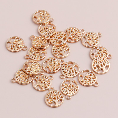 50 buc. Arboreț mic al vieții, bricolaj, pandantive, coliere, vintage, argint antic, copaci, farmece, bijuterii, accesorii 13x13mm