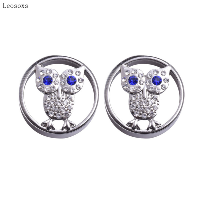 Leosoxs 2 buc Expansor de ureche din oțel inoxidabil Bufniță nouă, bijuterii de piercing pentru tambur pentru talie albastru și alb