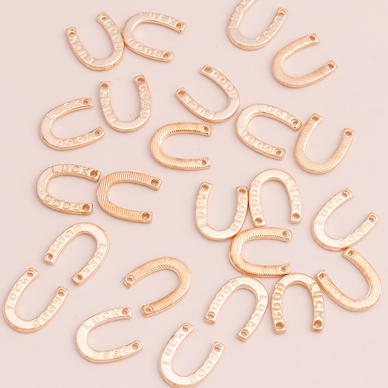 40 buc. 13*10 mm, culoare aurie, metal, animale, noroc, potcoavă, pantofi de cal, pandantiv pentru bijuterii, artizanat manual