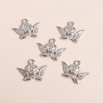 20 τμχ Fashion Love Angel Charms Μενταγιόν για Κολιέ Σκουλαρίκια Κατασκευής Αξεσουάρ Γούρια για Diy Κοσμήματα Κατασκευή Χειροποίητη Χειροτεχνία