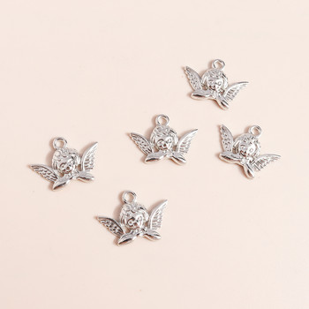 20 τμχ Fashion Love Angel Charms Μενταγιόν για Κολιέ Σκουλαρίκια Κατασκευής Αξεσουάρ Γούρια για Diy Κοσμήματα Κατασκευή Χειροποίητη Χειροτεχνία