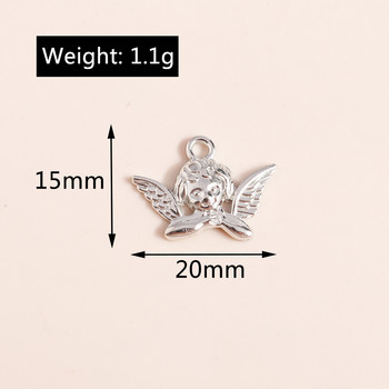 20 τμχ Fashion Love Angel Charms Μενταγιόν για Κολιέ Σκουλαρίκια Κατασκευής Αξεσουάρ Γούρια για Diy Κοσμήματα Κατασκευή Χειροποίητη Χειροτεχνία