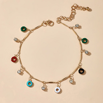 Tocona glezne de piatră de cristal colorate boeme pentru femei 2021 Fashoin lanț reglabil pentru picioare Accesorii de bijuterii de vară 14014