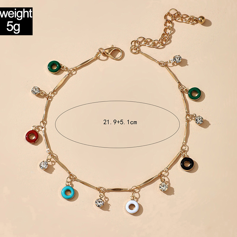 Tocona glezne de piatră de cristal colorate boeme pentru femei 2021 Fashoin lanț reglabil pentru picioare Accesorii de bijuterii de vară 14014