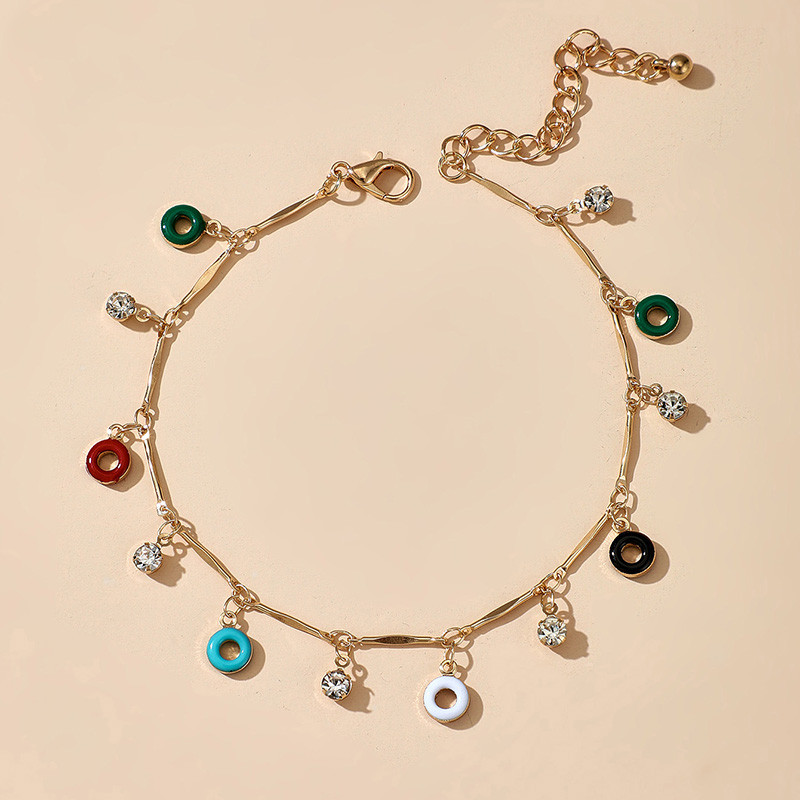 Tocona glezne de piatră de cristal colorate boeme pentru femei 2021 Fashoin lanț reglabil pentru picioare Accesorii de bijuterii de vară 14014