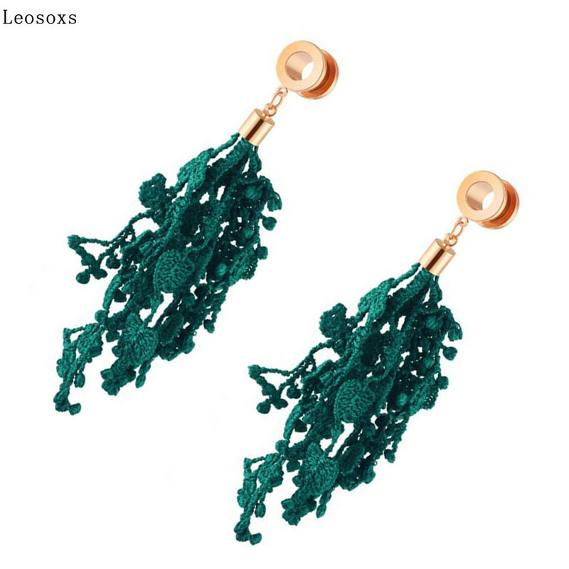 Leosoxs 2 buc. Vanzare fierbinte Scripete din oțel inoxidabil Expander pentru urechi cu ciucuri Piercing ureche simplu uman Piercing Bijuterii pentru ureche