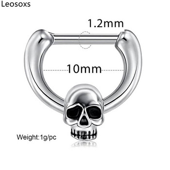 Leosoxs 1 τεμ. Μεσαίου πόλου από ανοξείδωτο ατσάλι Δαχτυλίδι μύτης Νύχι Μύτη Υποαλλεργικό Septum Nose Ring Septum Δημοφιλή κοσμήματα piercing