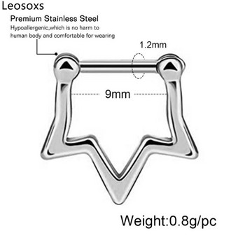 Leosoxs 1 τεμ. Μεσαίου πόλου από ανοξείδωτο ατσάλι Δαχτυλίδι μύτης Νύχι Μύτη Υποαλλεργικό Septum Nose Ring Septum Δημοφιλή κοσμήματα piercing