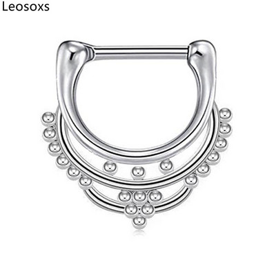 Leosoxs 1db középső pólus rozsdamentes acél orrgyűrű orrköröm hipoallergén septum orrgyűrű szeptum népszerű piercing ékszer