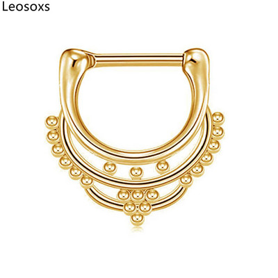 Leosoxs 1db középső pólus rozsdamentes acél orrgyűrű orrköröm hipoallergén septum orrgyűrű szeptum népszerű piercing ékszer