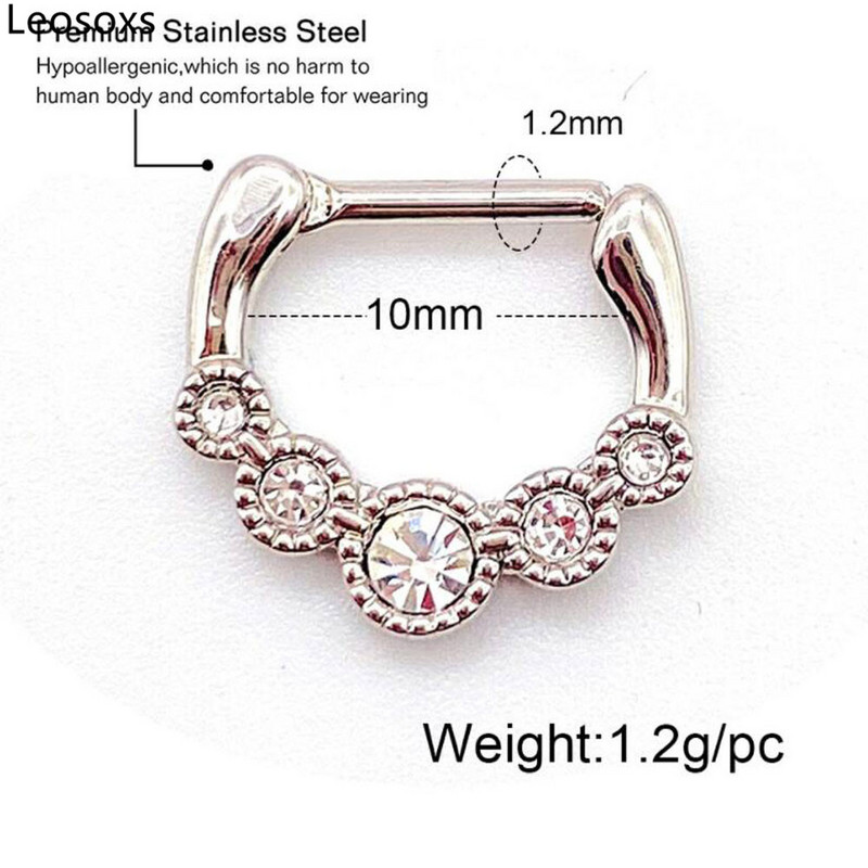 Leosoxs 1db középső pólus rozsdamentes acél orrgyűrű orrköröm hipoallergén septum orrgyűrű szeptum népszerű piercing ékszer