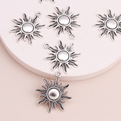 15 τμχ 27x25mm Θιβετιανό Ασημί Χρώμα Κρεμαστά ηλίου Γούρια για DIY κολιέ Βραχιόλια για γυναίκες που κάνουν εύρεση