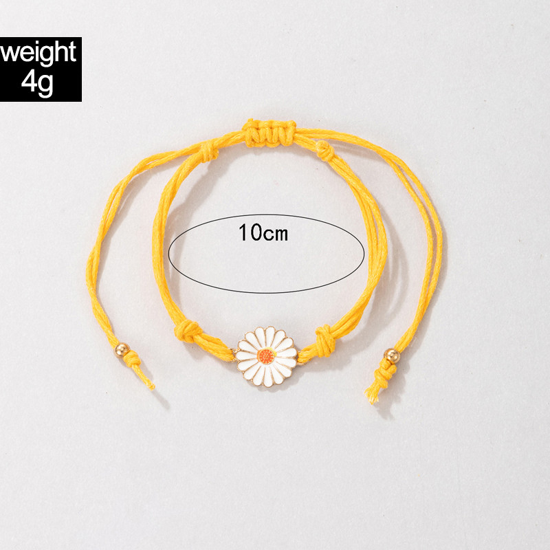 Tocona Fashion Daisy Flowers glezne reglabile pentru femei de culoare galbenă lucrare manuală frânghie un singur strat lanțuri pentru picioare bijuterii 20066