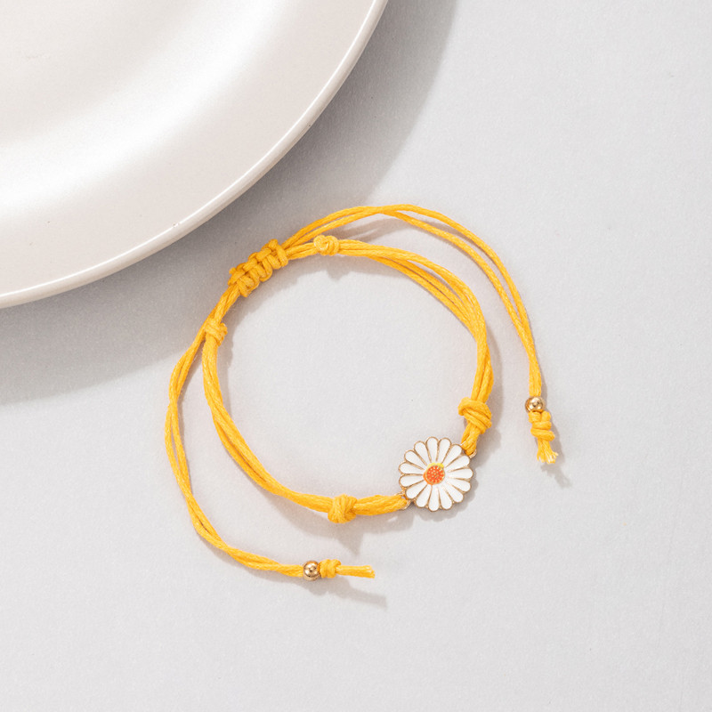 Tocona Fashion Daisy Flowers glezne reglabile pentru femei de culoare galbenă lucrare manuală frânghie un singur strat lanțuri pentru picioare bijuterii 20066