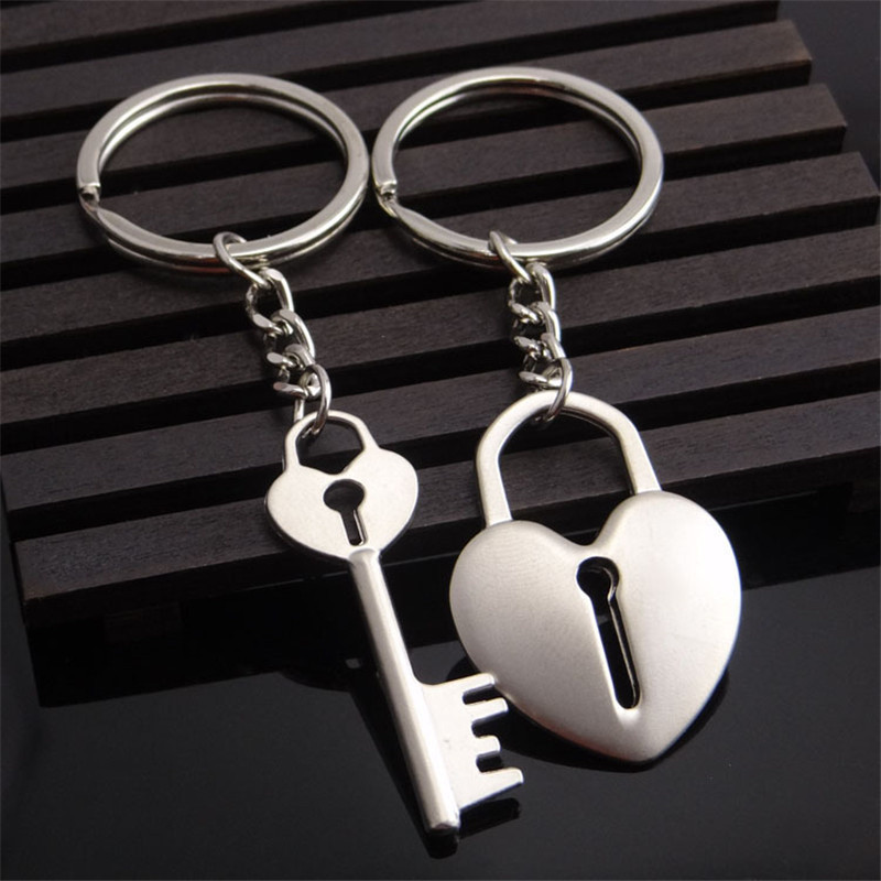2db/szett Love Lock szív kulcstartó pár kulcstartó kulcstartó Új divat Valentin napi esküvői ajándék barátoknak
