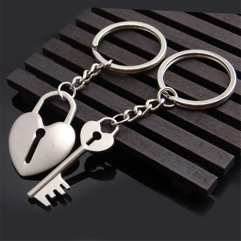2db/szett Love Lock szív kulcstartó pár kulcstartó kulcstartó Új divat Valentin napi esküvői ajándék barátoknak