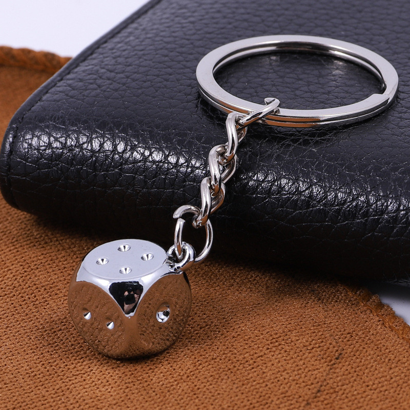 La modă femei bărbați divertisment Mahjong zaruri breloc drăguț cu geometrie solidă model jucărie breloc metal patrat pandantiv auto cheie brelocuri