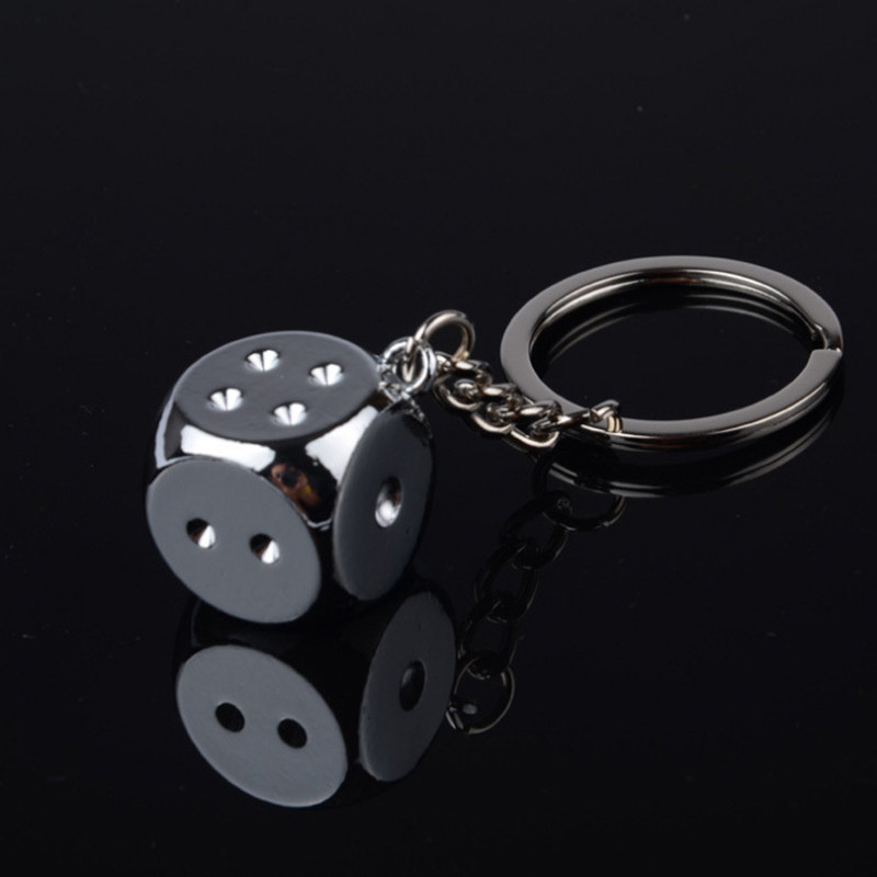 La modă femei bărbați divertisment Mahjong zaruri breloc drăguț cu geometrie solidă model jucărie breloc metal patrat pandantiv auto cheie brelocuri