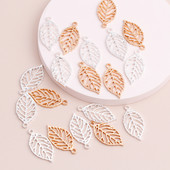 15db kétszínű üreges ötvözet leveles varázslatok barkácsoláshoz medálok készítéséhez Nyakláncok és karkötők 21x14mm ékszer kiegészítők