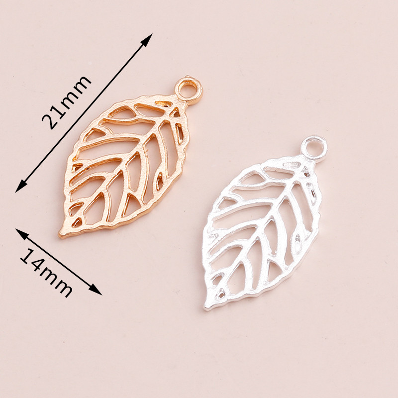 15db kétszínű üreges ötvözet leveles varázslatok barkácsoláshoz medálok készítéséhez Nyakláncok és karkötők 21x14mm ékszer kiegészítők