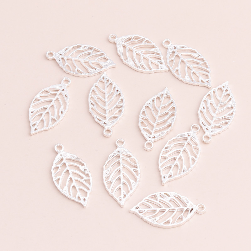 15db kétszínű üreges ötvözet leveles varázslatok barkácsoláshoz medálok készítéséhez Nyakláncok és karkötők 21x14mm ékszer kiegészítők