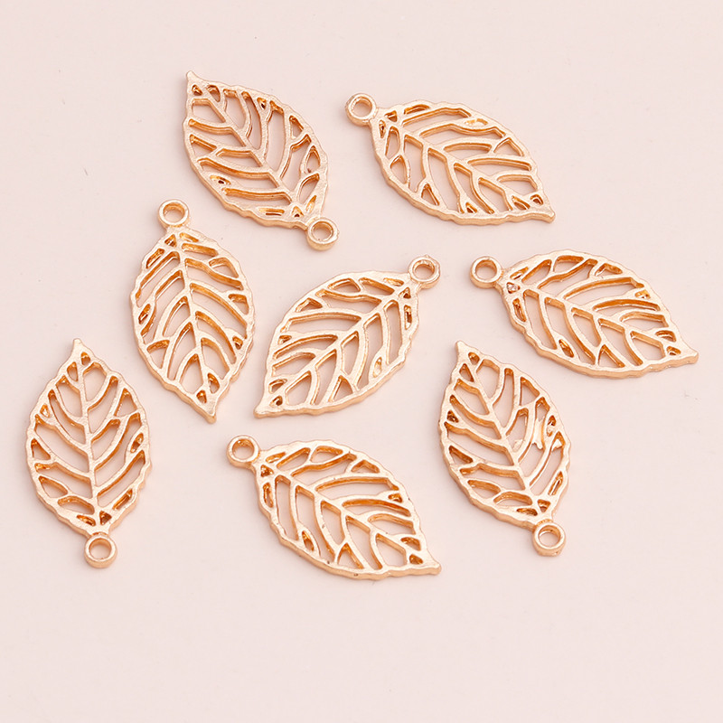 15db kétszínű üreges ötvözet leveles varázslatok barkácsoláshoz medálok készítéséhez Nyakláncok és karkötők 21x14mm ékszer kiegészítők