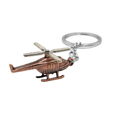 Oriģināls Retro helikoptera atslēgu piekariņš automašīnu atslēgām Metāla vara kulonu soma Atslēgu piekariņu aksesuāri Rotāmas spirālveida lapu rotaslietas