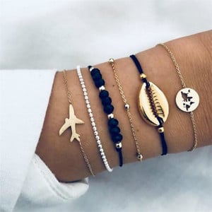 DIEZI Bohemian Handmade Weave szív hosszú bojt karkötő szettek női 2018 új szürke kötéllánc karkötők ékszerek karácsonyi ajándék
