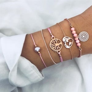 DIEZI Bohemian Handmade Weave szív hosszú bojt karkötő szettek női 2018 új szürke kötéllánc karkötők ékszerek karácsonyi ajándék