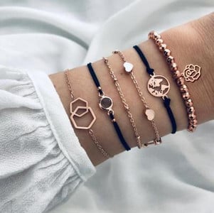 DIEZI Bohemian Handmade Weave szív hosszú bojt karkötő szettek női 2018 új szürke kötéllánc karkötők ékszerek karácsonyi ajándék