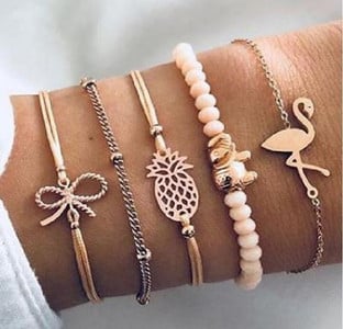 DIEZI Bohemian Handmade Weave szív hosszú bojt karkötő szettek női 2018 új szürke kötéllánc karkötők ékszerek karácsonyi ajándék